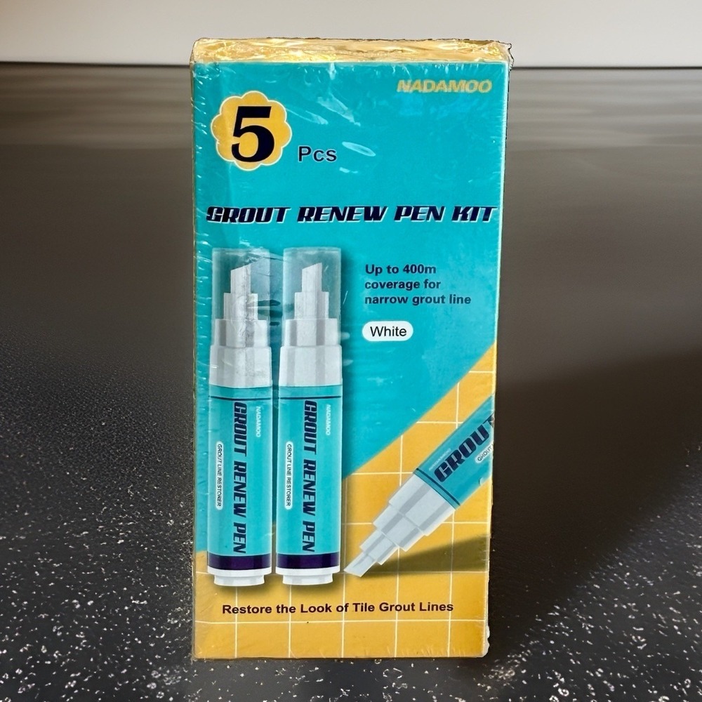 Nadamoo White Grout Pen Kit Tile Restorer Paint 5 Pcs Set Repair Marker DYI
